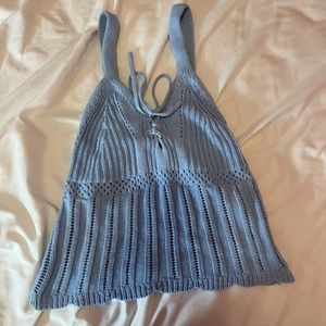 blue crop tank